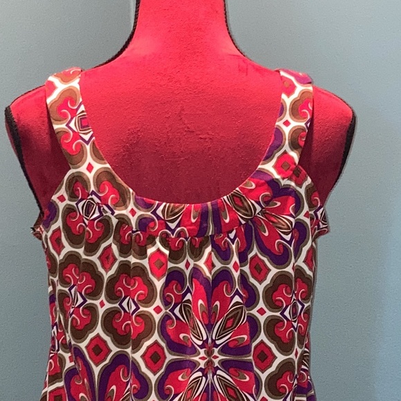 Rampage Red and Brown Print Top Size Medium - Picture 6 of 11